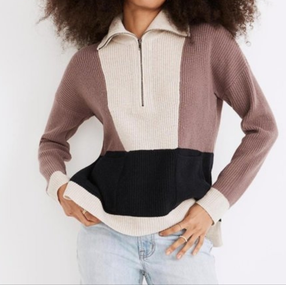 Madewell Glenbrook Colorblock Pullover sweater